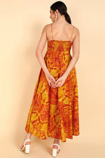 Thumbnail for Ahika Orange Cotton Tie-Dyed Maxi Dress - Distacart