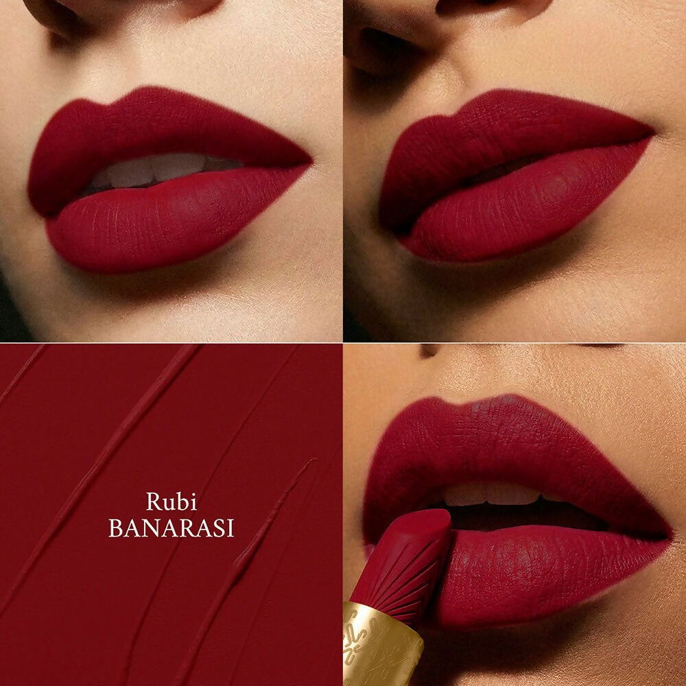 Kay Beauty x Falguni Shane Peacock Luxe Matte Lipstick - Ruby Banarasi - Distacart