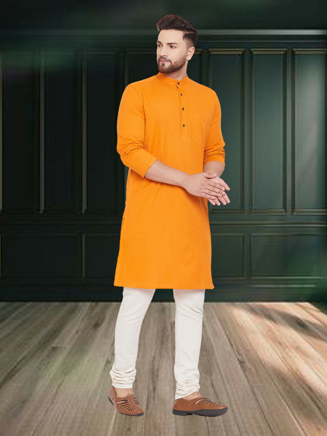 Even Apparels Men's Pure Cotton Yellow Kurta - Distacart
