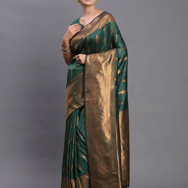 Astita Silk Dark Green Saree