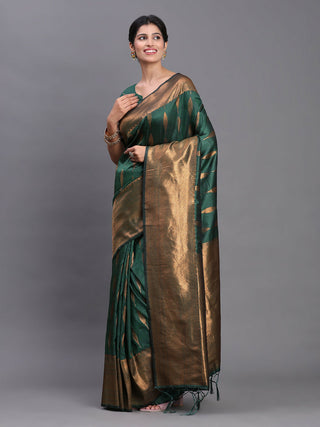 Astita Silk Dark Green Saree