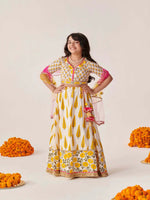 Thumbnail for Joban Fashion Girl's Yellow & White Color Lehenga Choli