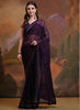 Vegaa Fashion Wine Soft Georgette Sequence Work Saree - Distacart