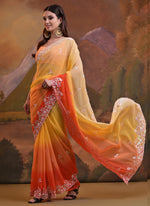 Thumbnail for Vegaa Fashion Yellow Soft Georgette Sequence Work Saree