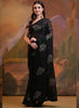 Vegaa Fashion Black Soft Georgette Sequence Work Saree - Distacart