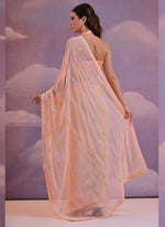 Thumbnail for Vegaa Fashion Light Peach Soft Georgette Sequence Work Saree