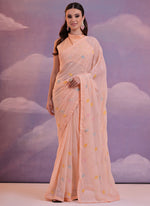Thumbnail for Vegaa Fashion Light Peach Soft Georgette Sequence Work Saree