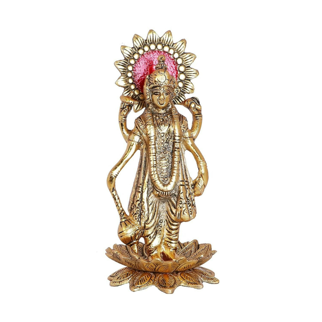 Buy Kridaykraft Gold Plated Narayan/Vishnu Standing On Lotus Metal