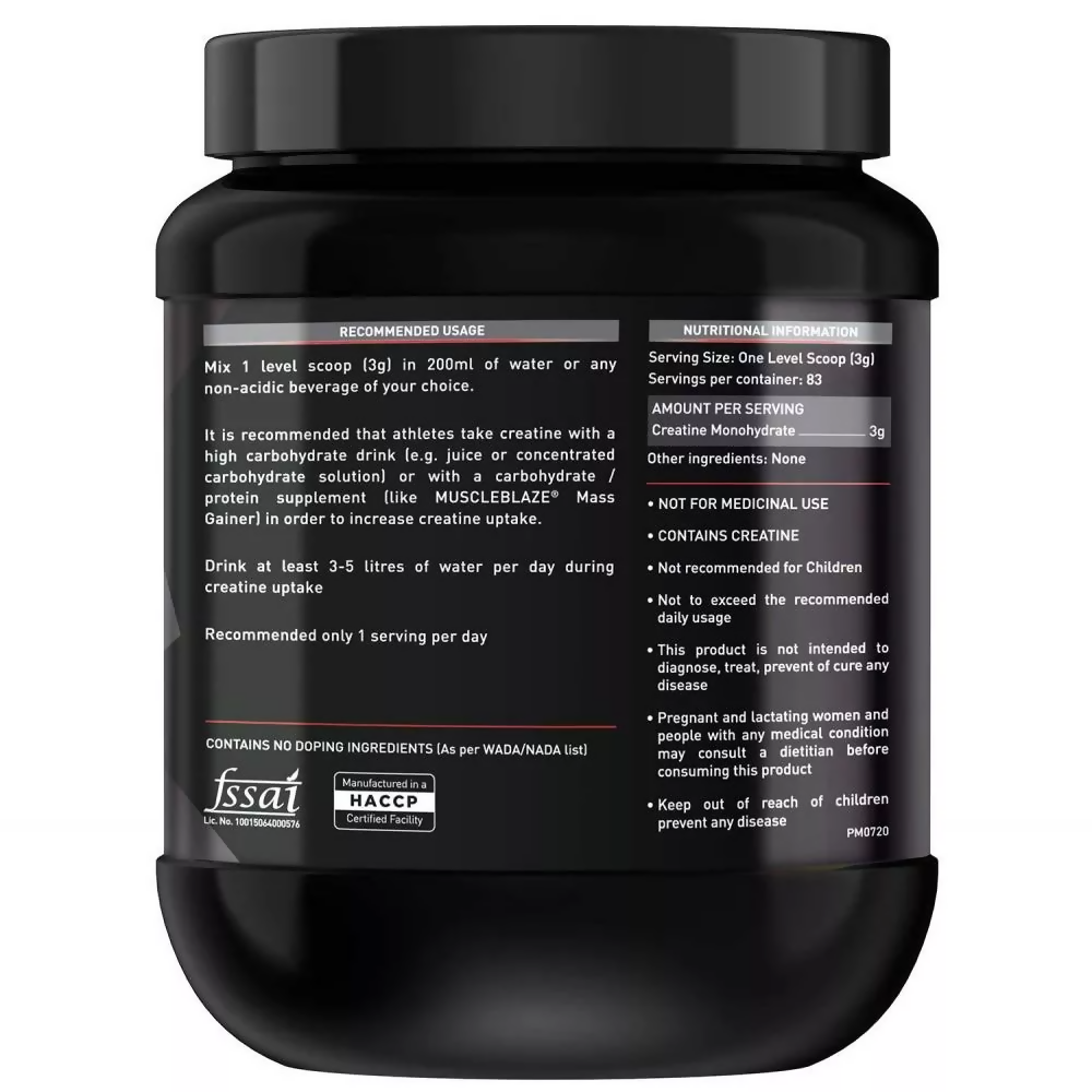 MuscleBlaze Creatine Monohydrate Unflavored