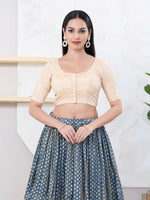 Thumbnail for Joban Fashion Cream Tissue Elbow Sleeveless Front Open Blouse