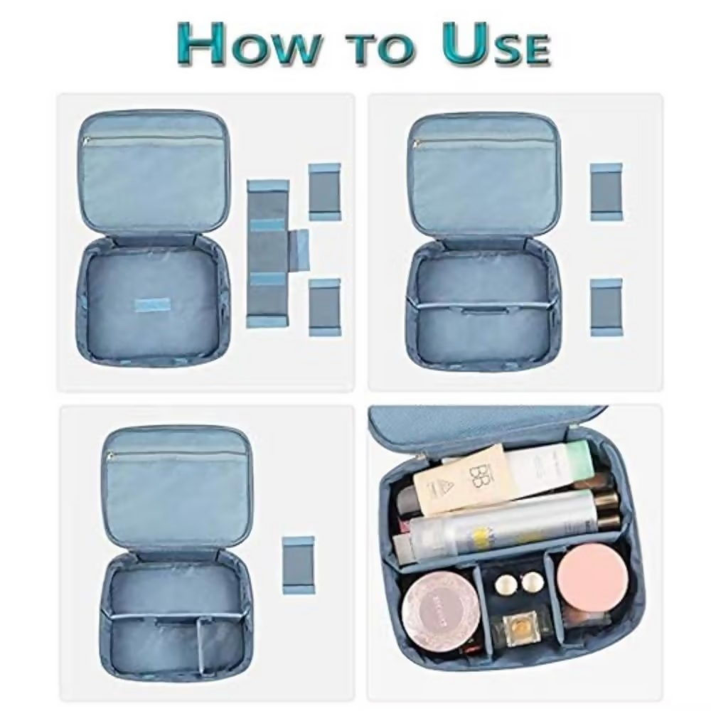 Bronson Professional Portable Dividers Travel Cosmetic Bag Organizer - Dista