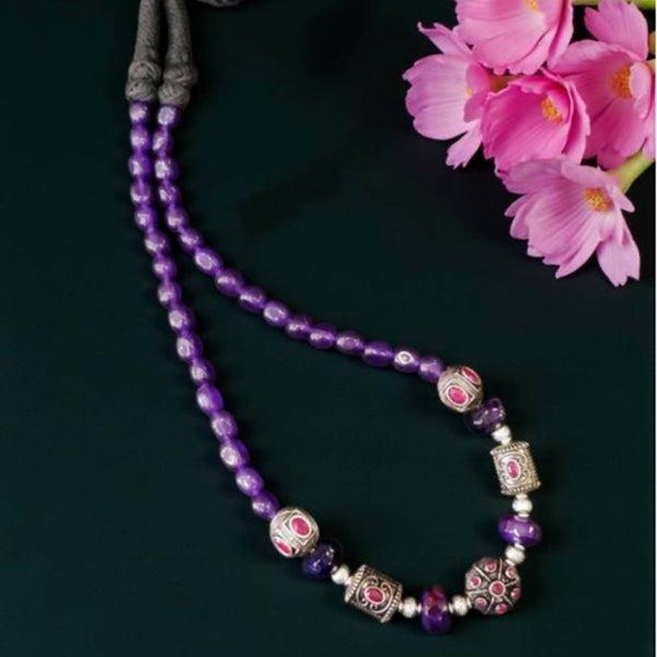 Joban Fashion Women Multi Victorian Beads Necklace With Violet Quartz Beads - Distacart
