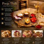 Thumbnail for Chhariya Crafts Metal Pooja Thali With Diya - Dista