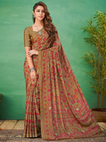 Thumbnail for NOZ2TOZ Women's Crepe Beige Printed Designer Saree With Blouse Piece - Distacart