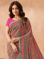 Thumbnail for NOZ2TOZ Women's Crepe Pink Printed Designer Saree With Blouse Piece - Distacart