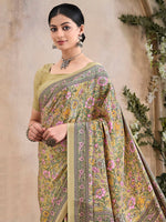 Thumbnail for NOZ2TOZ Women's Crepe Beige Printed Designer Saree With Blouse Piece - Distacart