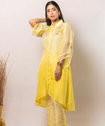 Thumbnail for Timaraa Aurora Yellow Ombre Shaded Silk Co-Ord Set - Dista