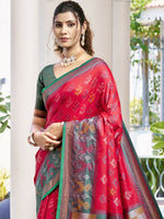 Thumbnail for Astita Pochampalli Silk Red Saree