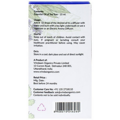 Vrinda Tea Tree Aromatic & Therapeutic Essential Oil - Dista
