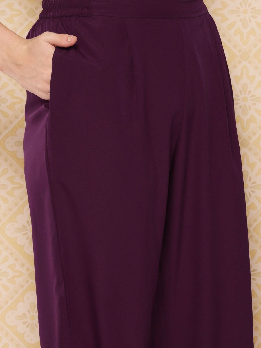 Ahalyaa Women's Traditional wear Kurta Set - Burgundy - Distacart