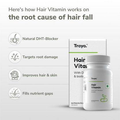 Traya Hair Vitamins with Biotin and Bhringraj Capsules - Distacart