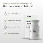 Thumbnail for Traya Hair Vitamins with Biotin and Bhringraj Capsules - Distacart