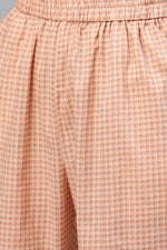 Thumbnail for Ahika Peach Pure Cotton Checks Printed Kurta Set