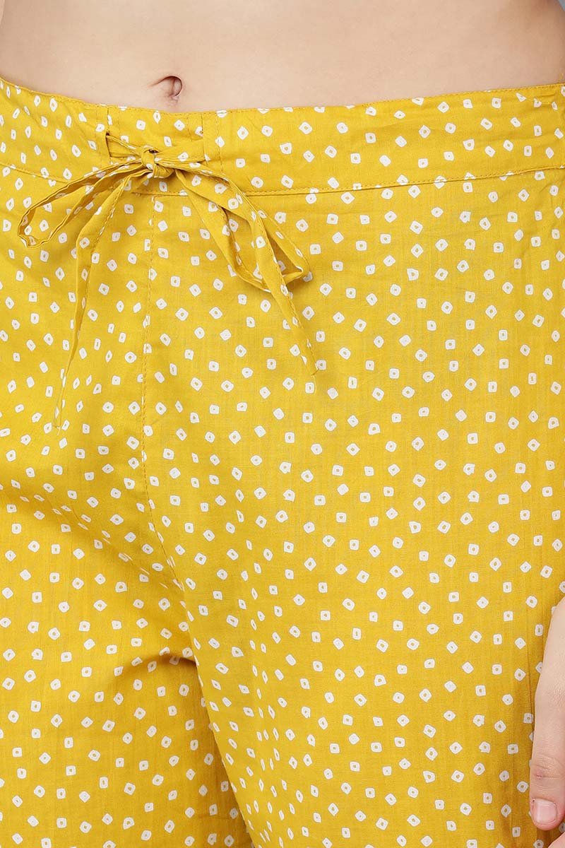 Ahika Women Yellow Rayon Blend Kurta Trousers With Dupatta - Distacart