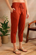 Thumbnail for Ahika Burnt Orange Silk Blend Straight Suit Set