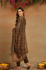 Thumbnail for Ahika Olive Green Cotton Straight Suit Set