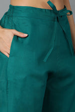 Thumbnail for Ahika Rama Green Rayon Blend Straight Suit Set