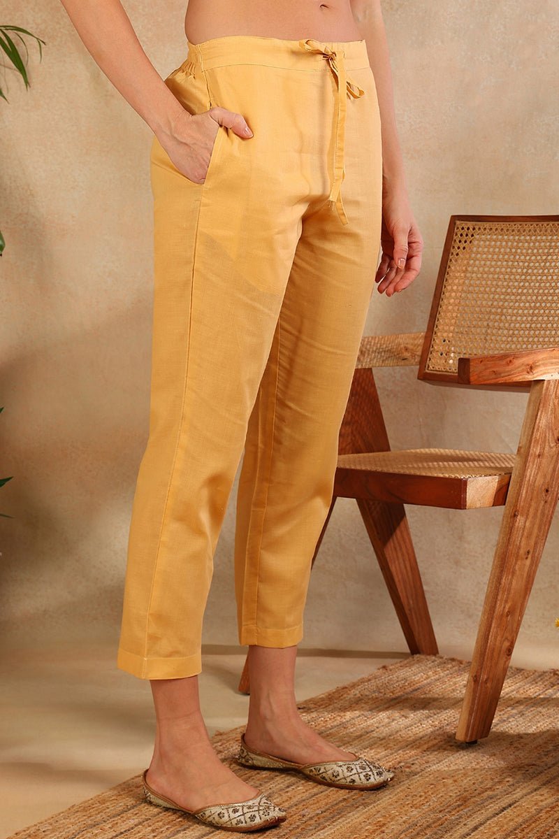 Ahika Cotton Blend Peach Printed Straight Kurta Pant With Dupatta