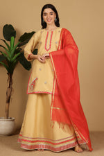 Thumbnail for Joban Fashion Beige Taffeta Lehenga Set