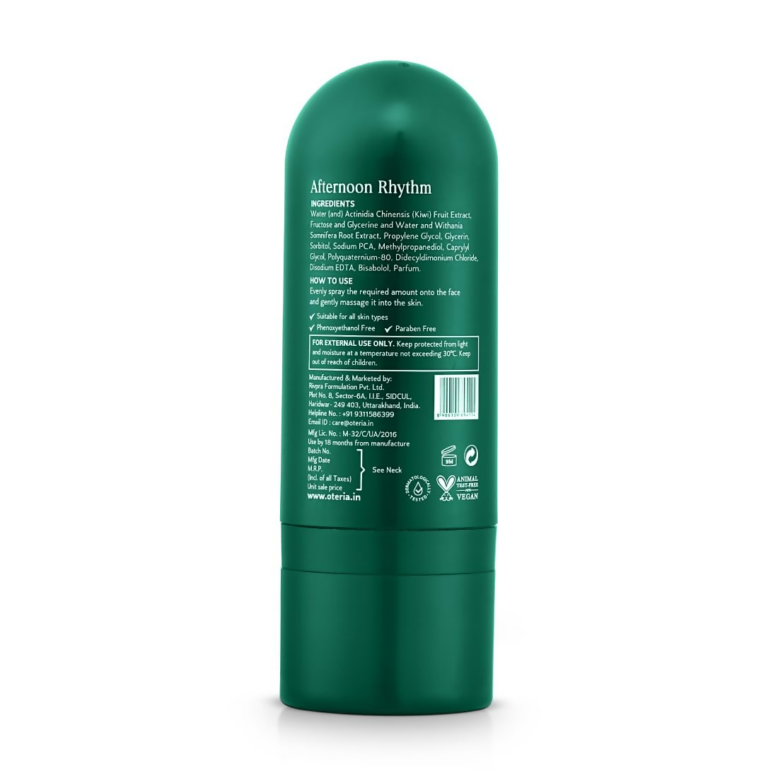 Oteria Radiant Kiwi Mist Spray Toner For Provides Skin With Essential Nutrients - Distacart