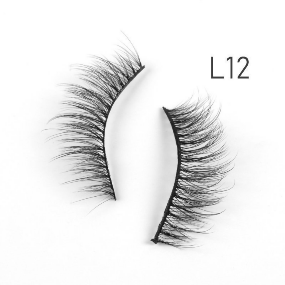 Bronson Professional Eyelash Set 3d False Long And Natural Eye Makeup - L12 - Dista