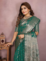 Thumbnail for Aastha Fashion Light Green Soft Organza Silk Weaving Saree - Distacart