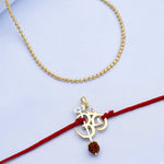 Thumbnail for trueBrowns X Voylla OM' Design with Rudraksh Rakhi-Pendant