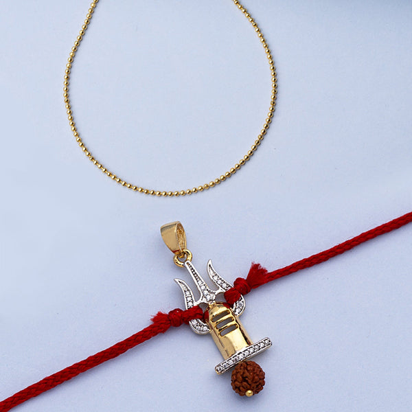 trueBrowns X Voylla Trishul with Rudraksh Rakhi-Pendant