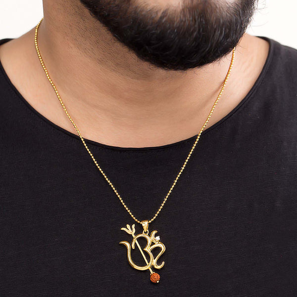 trueBrowns X Voylla Rudraksha Studded 'OM' Rakhi-Pendant