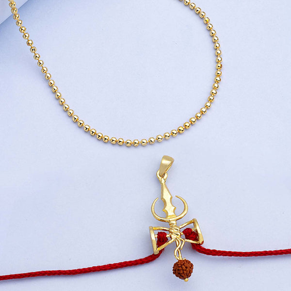 trueBrowns X Voylla Shiva Damru Rudraksha Rakhi-Pendant