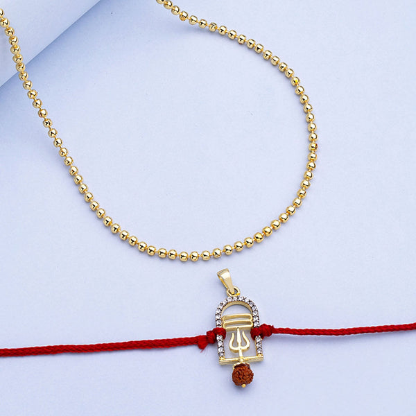 trueBrowns X Voylla CZ Studded Trushul Rakhi-Pendant