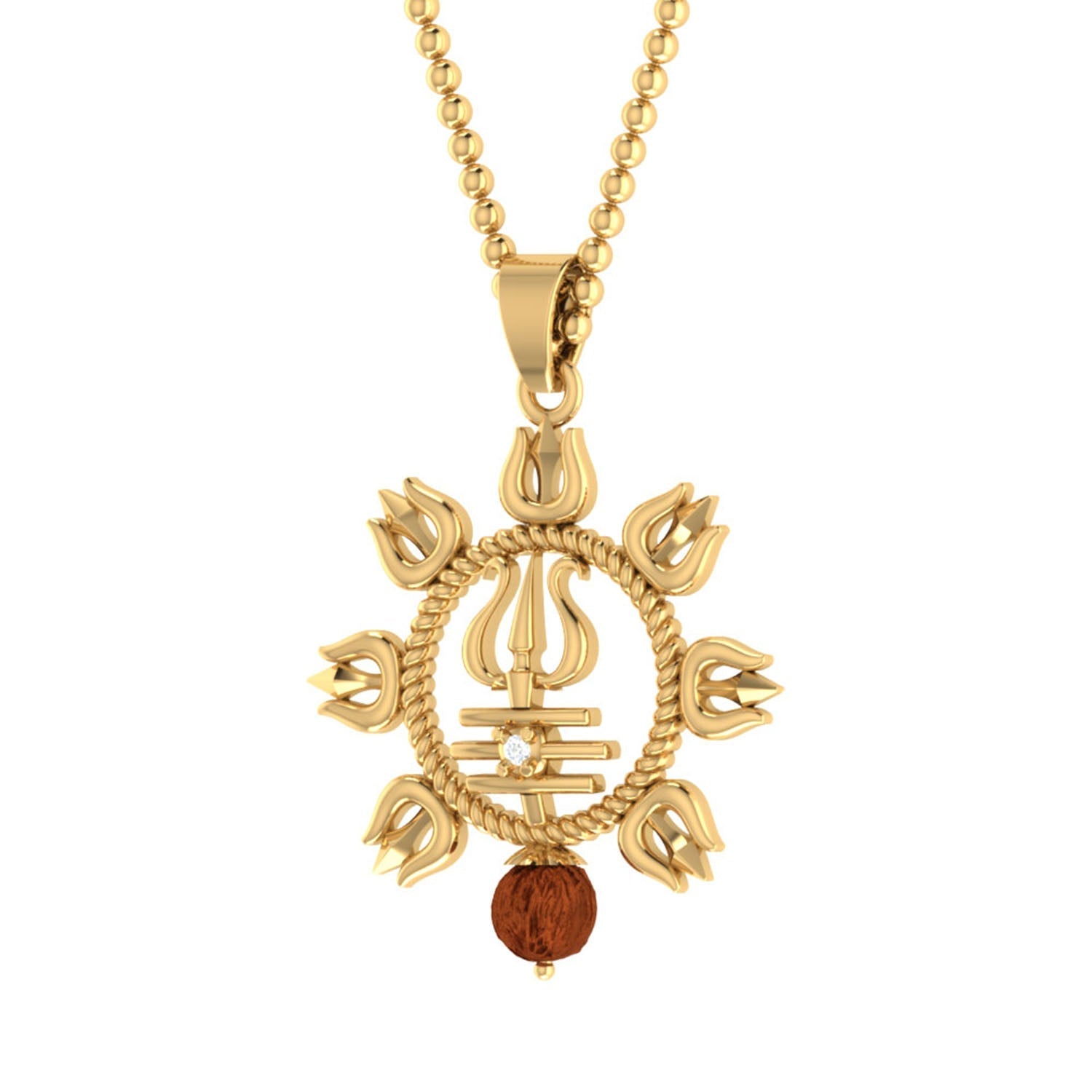 trueBrowns X Voylla Rudraksha Studded Trishul Rakhi-Pendant