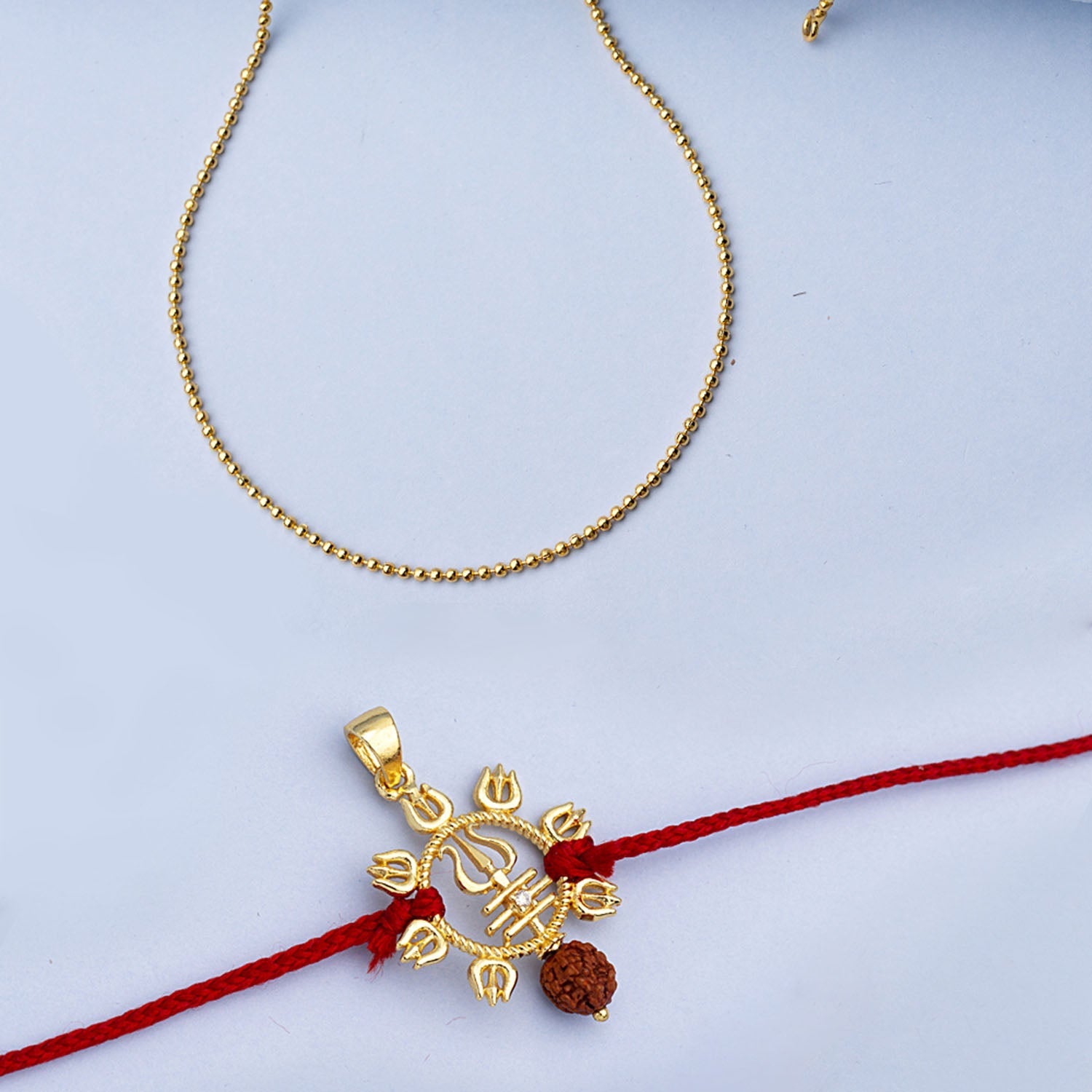 trueBrowns X Voylla Rudraksha Studded Trishul Rakhi-Pendant - Distacart