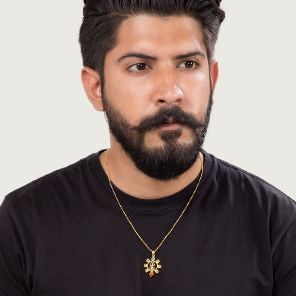 trueBrowns X Voylla Rudraksha Studded Trishul Rakhi-Pendant
