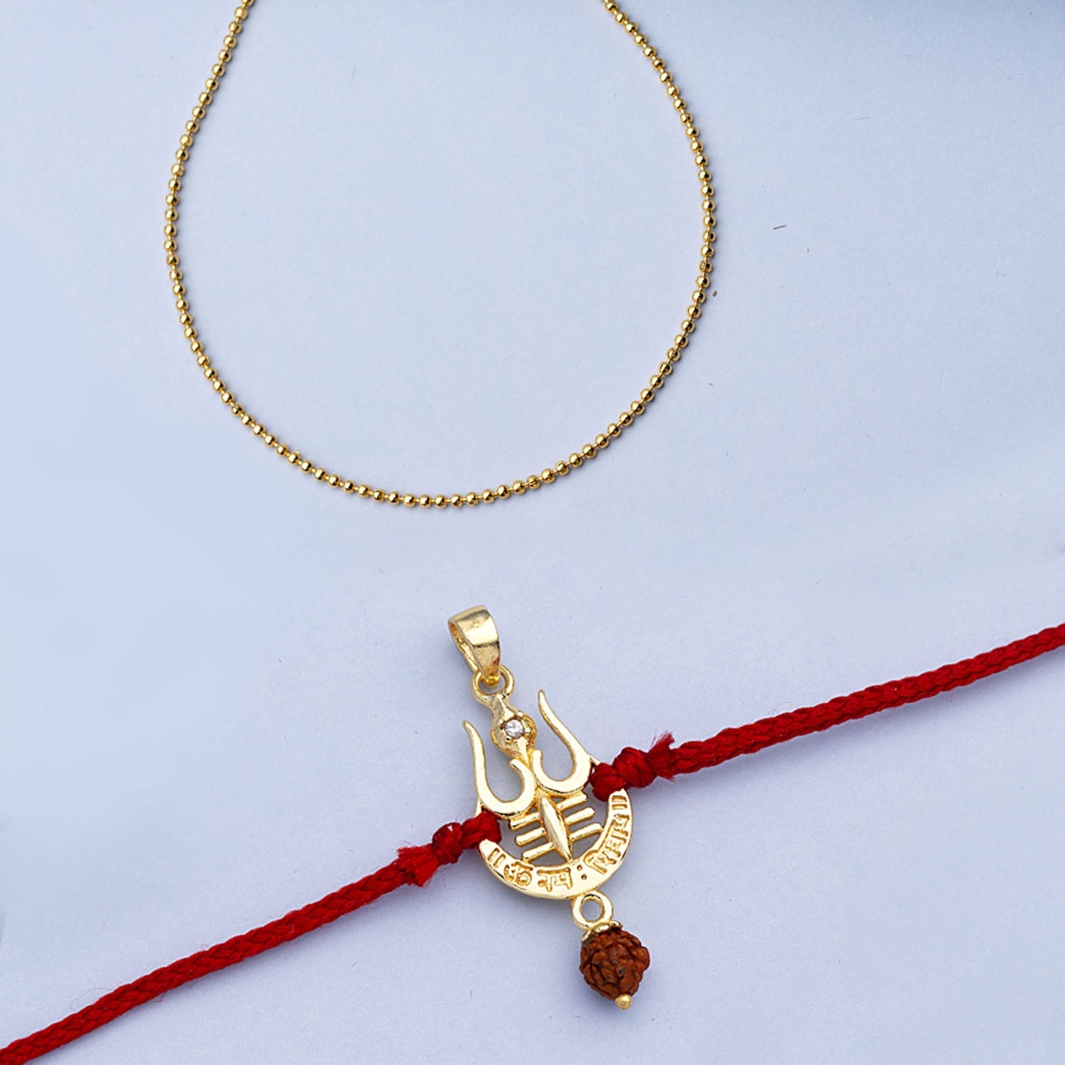 trueBrowns X Voylla Rudraksha Studded Trishul Rakhi-Pendant - Distacart