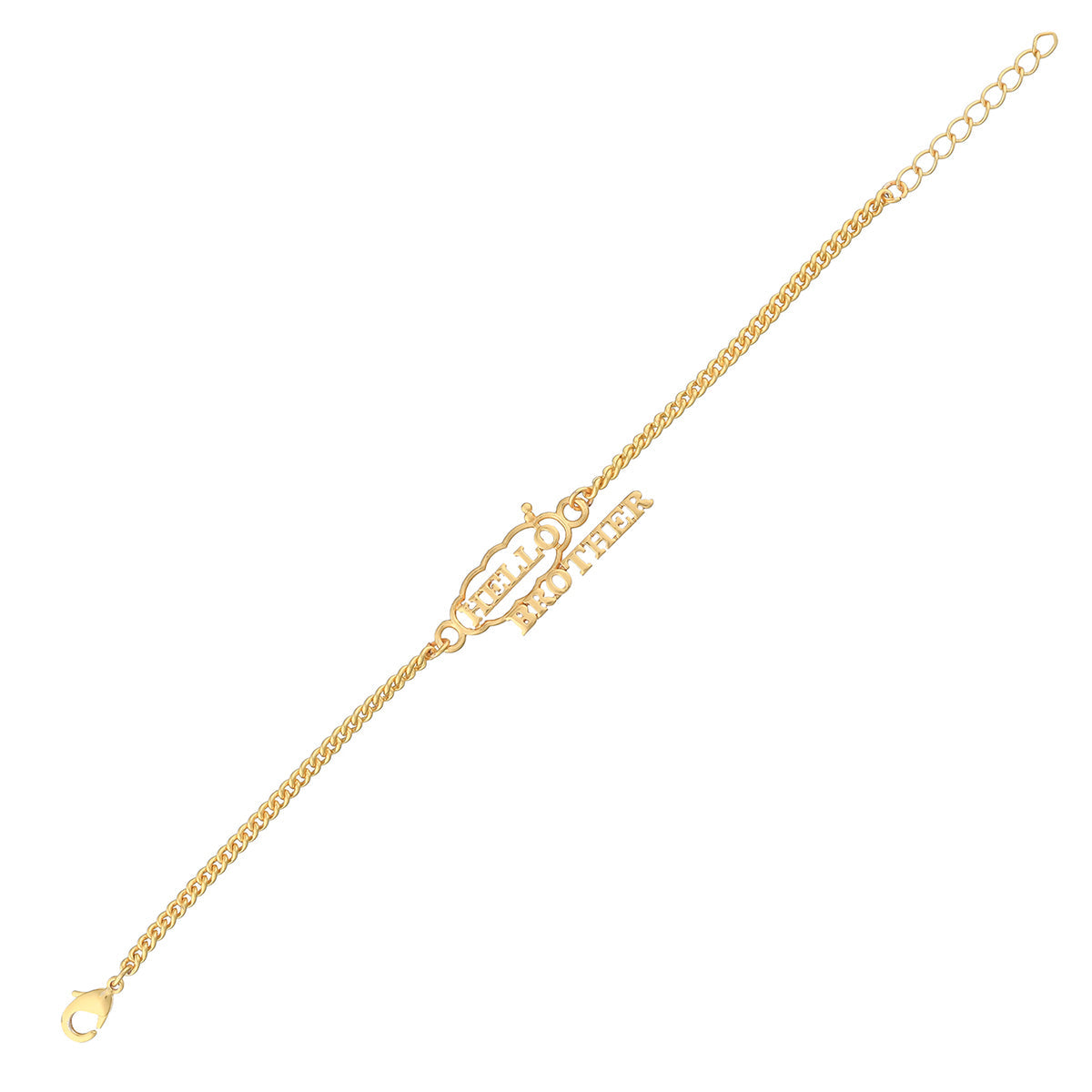 trueBrowns X Voylla Hello Brother Gold-Polished Stylish Bracelet Rakhi - Distacart