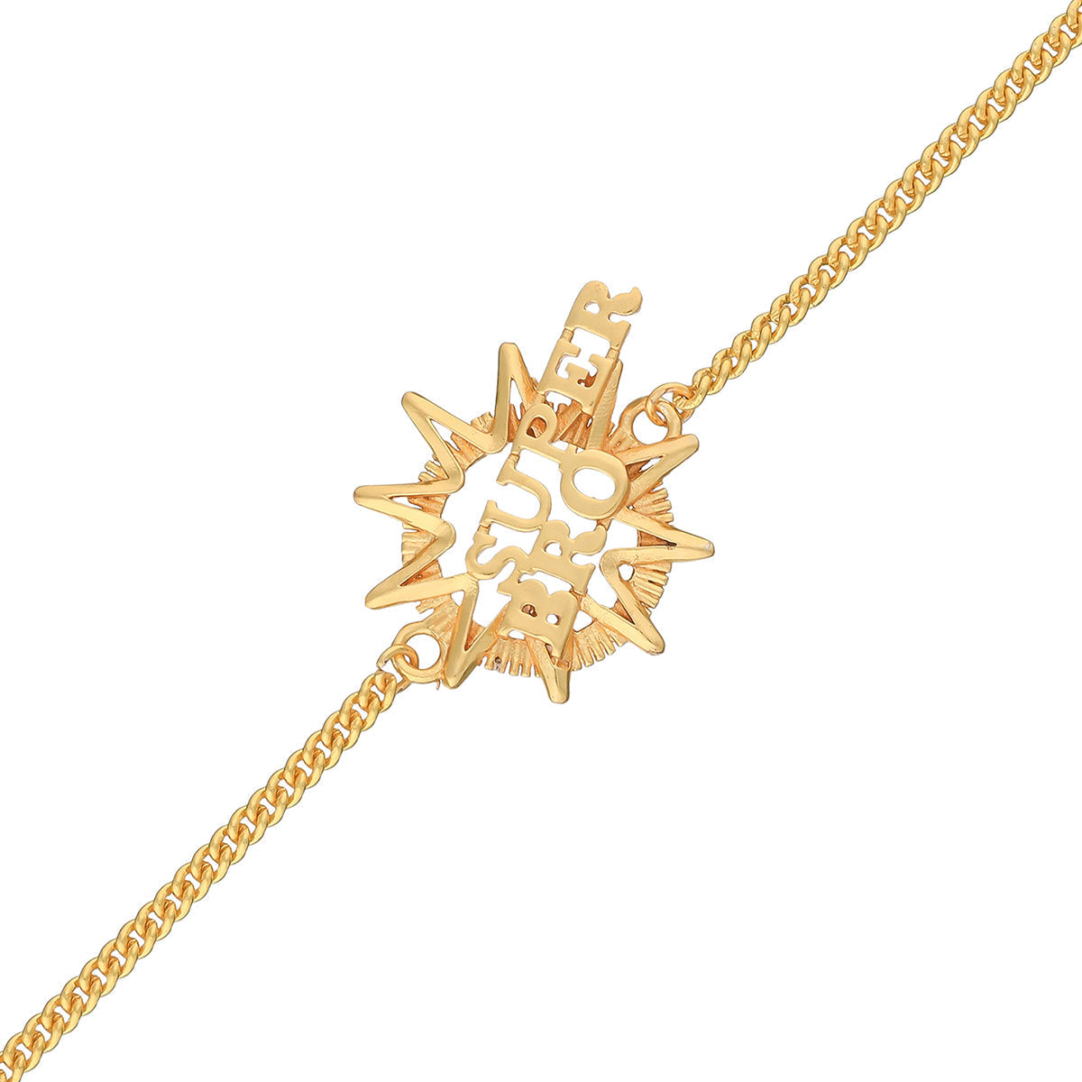 trueBrowns X Voylla Super Bro Fabulous Gold Tone Rakhi