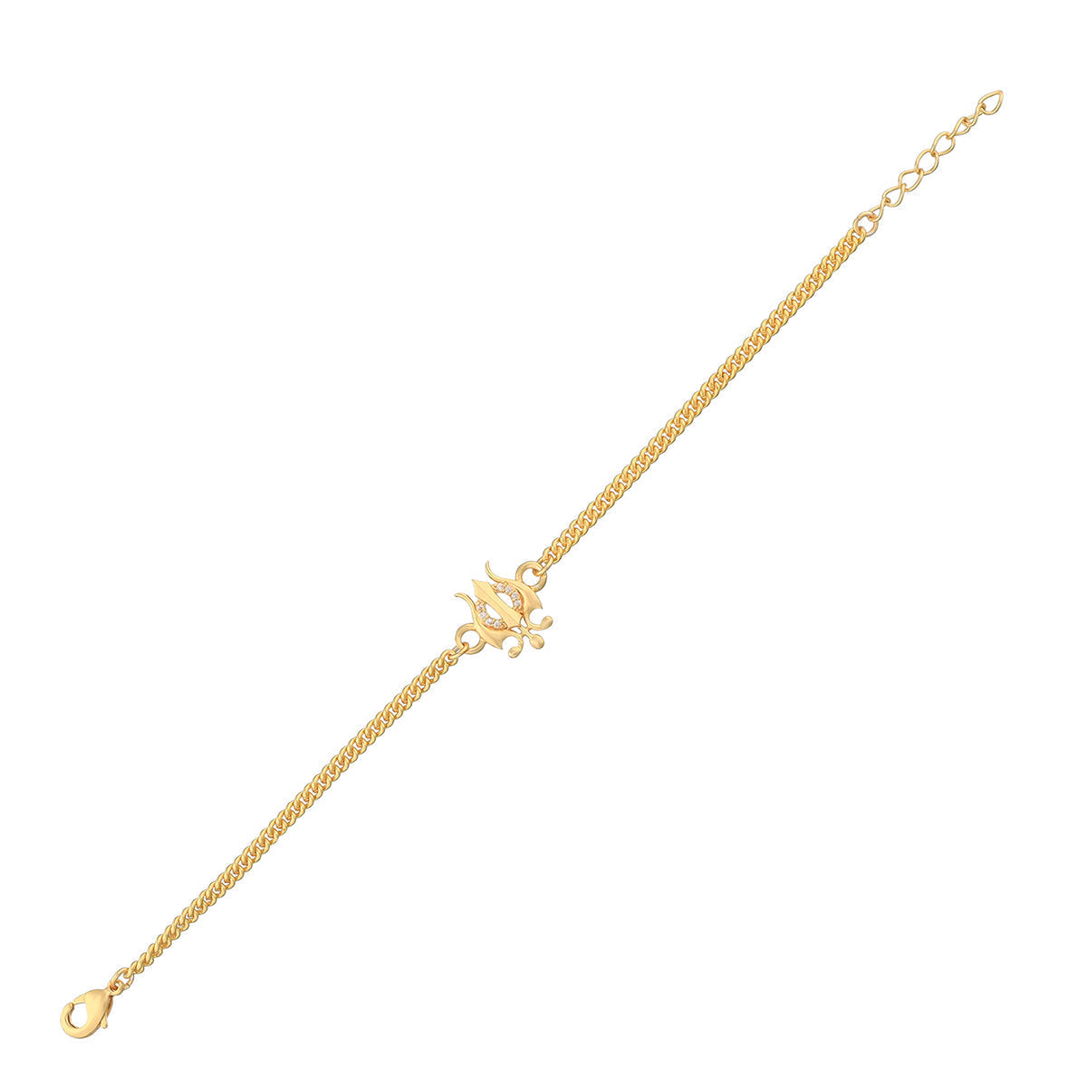 trueBrowns Yellow Gold-Polished Trishul Bracelet Rakhi - Distacart