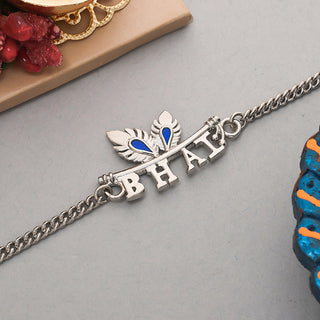 trueBrowns Peacock Feather Motif Silver Plated Bhai Bracelet Rakhi - Distacart