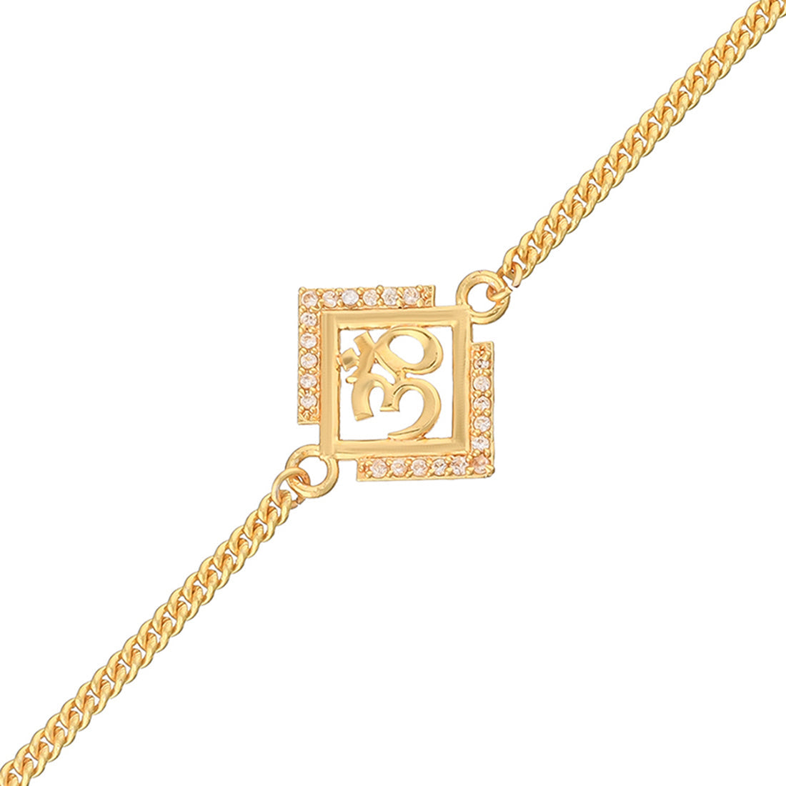trueBrowns Gold Tone Auspicious OM Bracelet Rakhi - Distacart